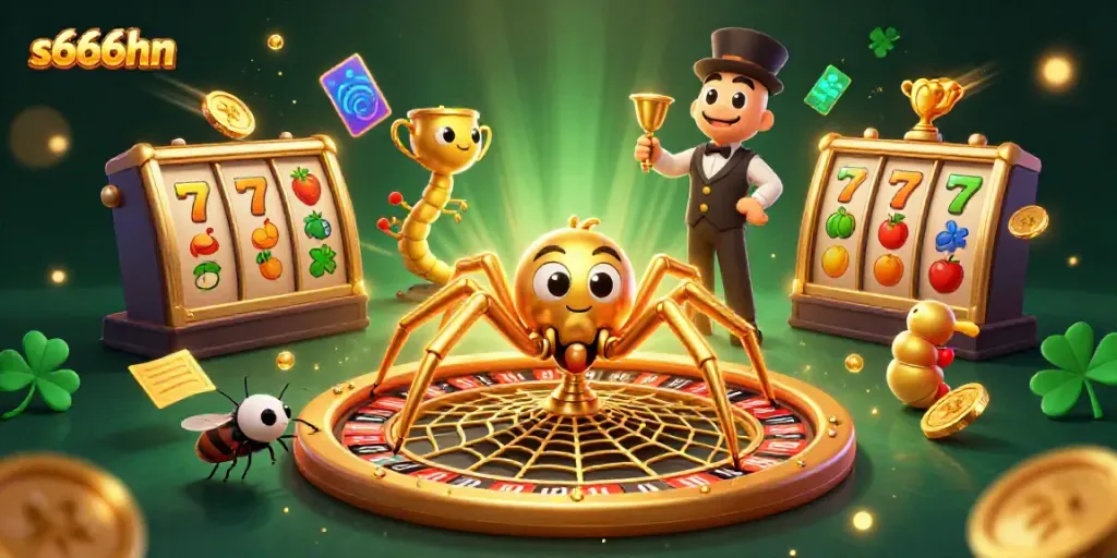 Witness s666hn's thrilling slot game action with a dynamic roulette wheel scene and engaging characters.