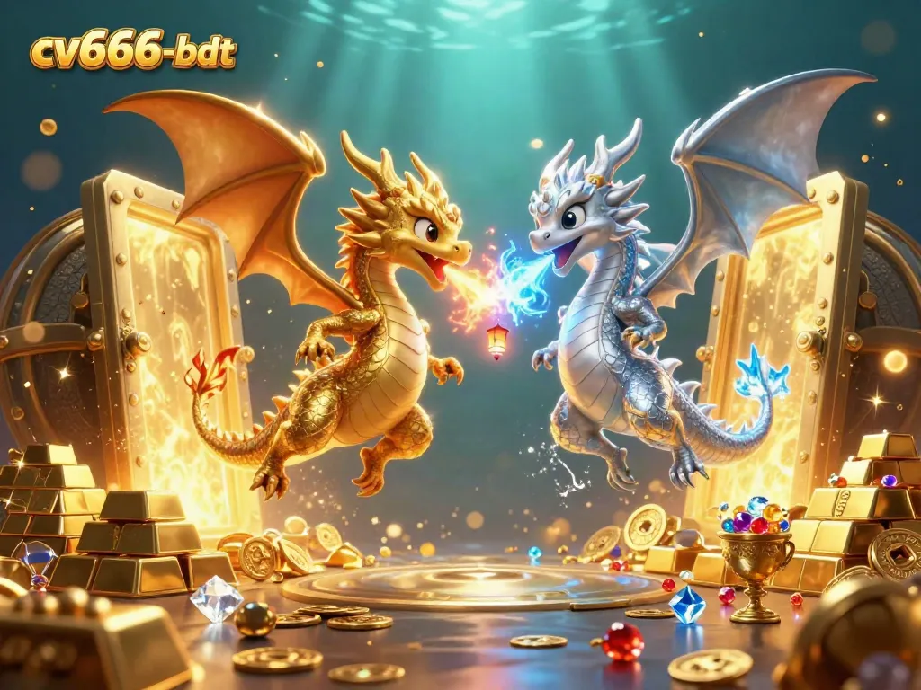 Engage with exhilarating gameplay at cv666-bdt, showcasing dragons and treasures in a magical casino scene.