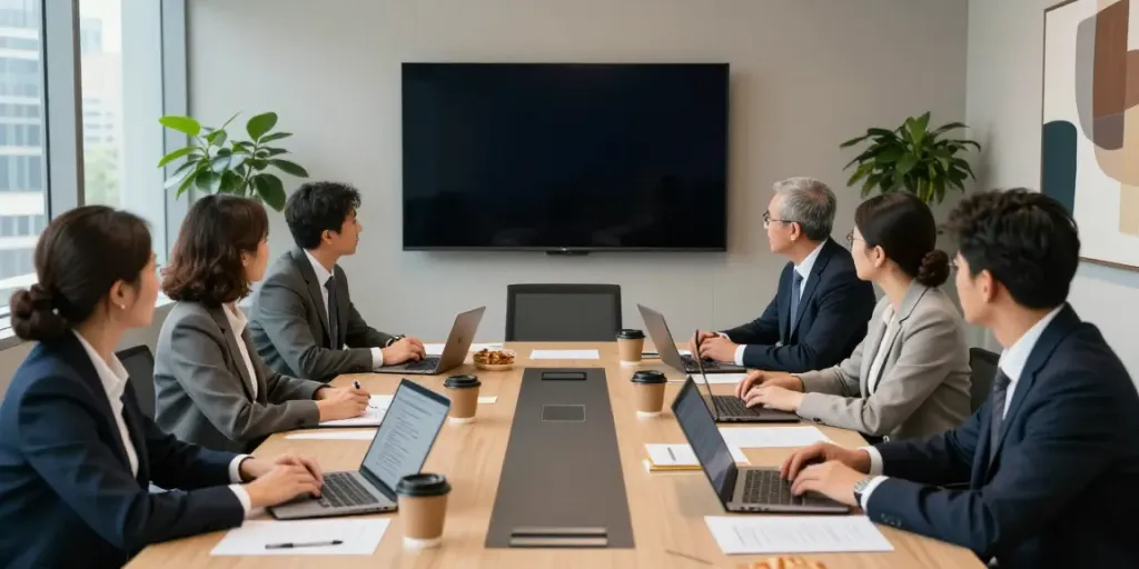 Lead Roedl team engaging in a professional law consultation in a modern office setting.