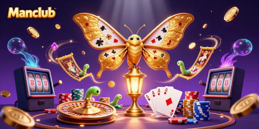 Wager on thrilling games at Manclub with golden slots and vibrant casino energy.