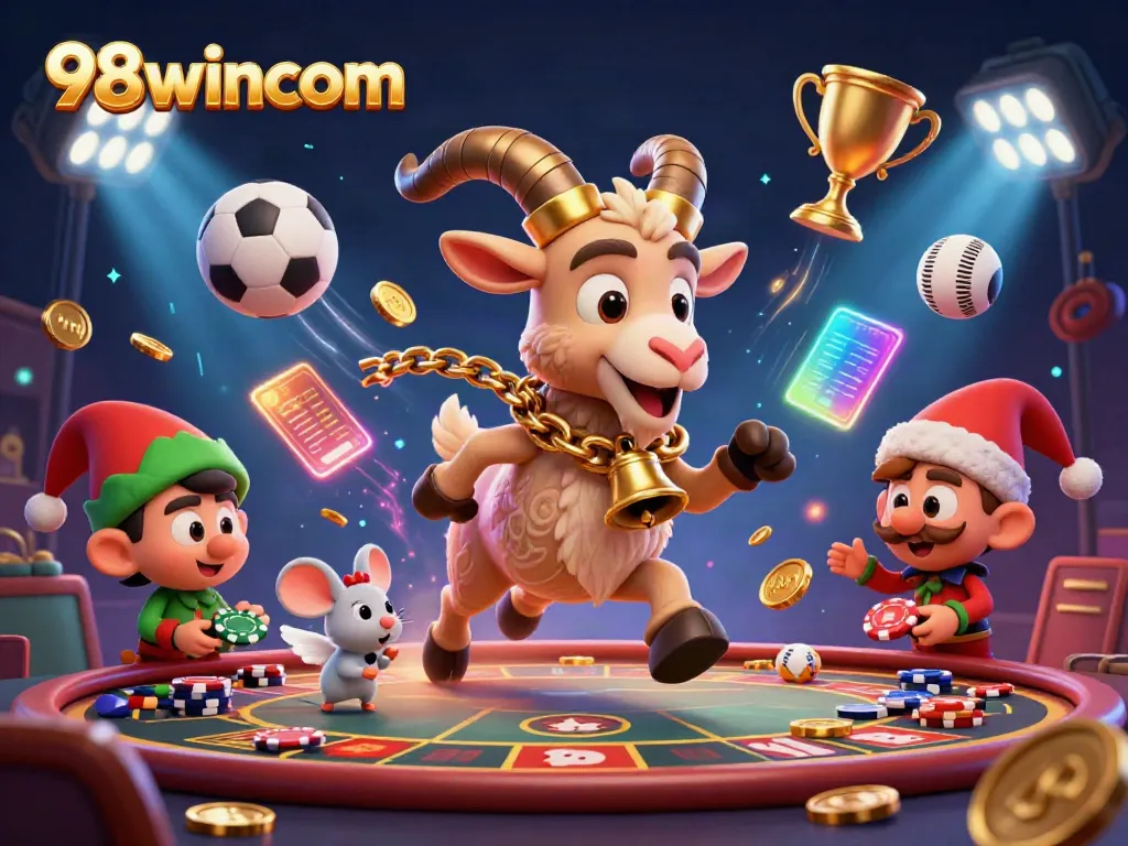 Experience the thrill of 98wincom's holiday-horror casino with 3D characters in action.