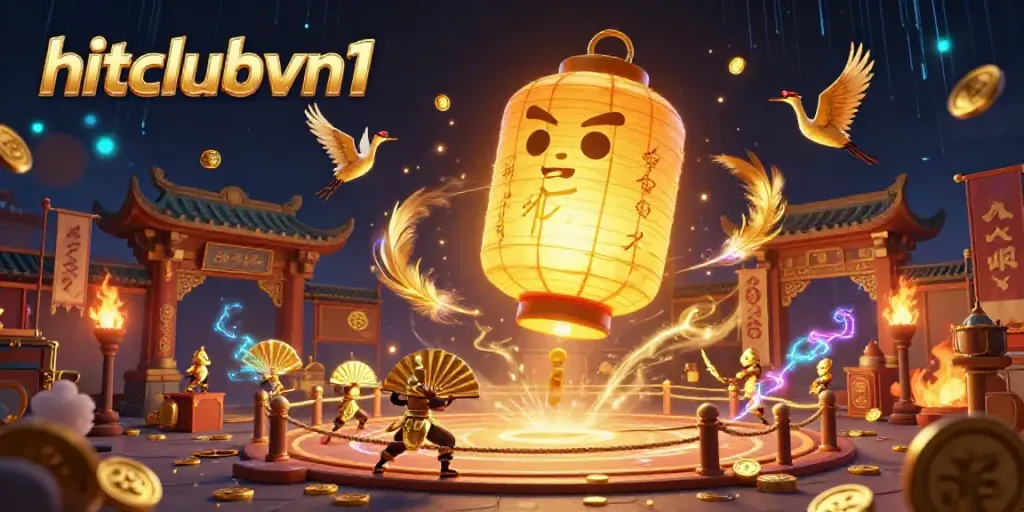Experience thrilling gaming adventures at the hitclubvn1 night market casino with golden symbols and vibrant atmosphere.