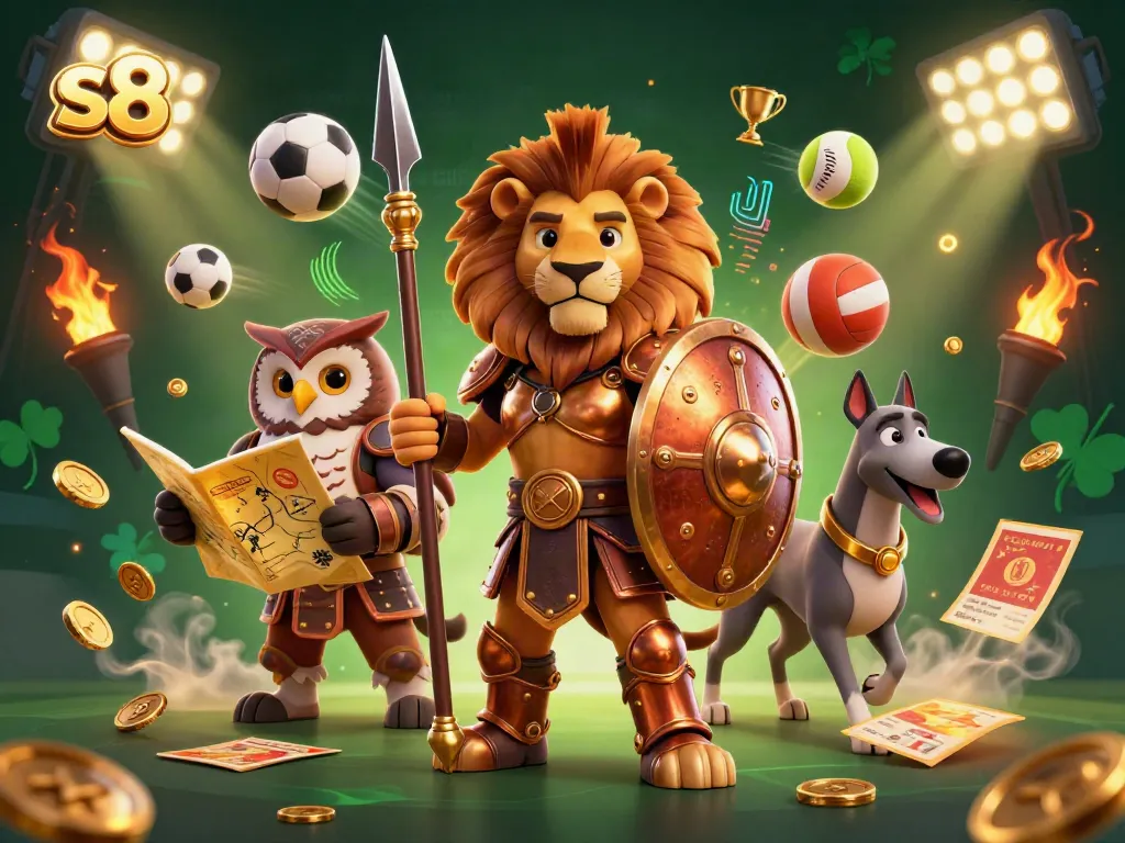 S8 online casino offers a thrilling experience with dynamic sports elements and vibrant characters.