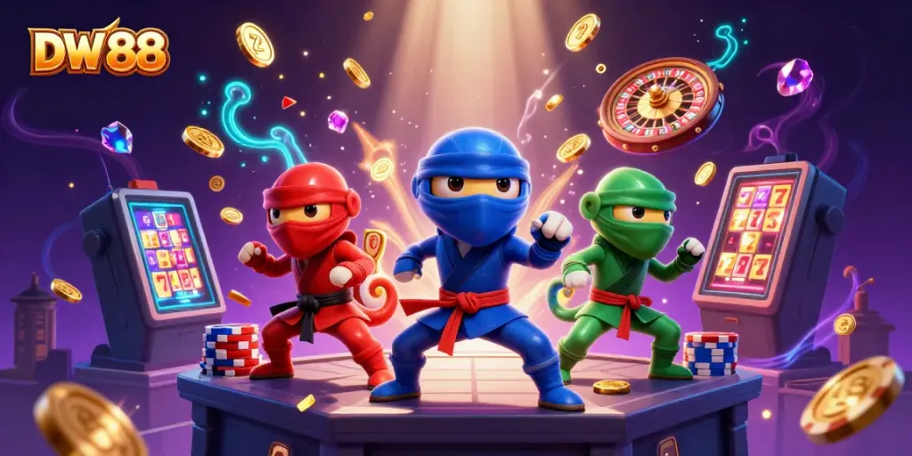 Engage in thrilling gameplay with DW 88's vibrant slots and casino elements.