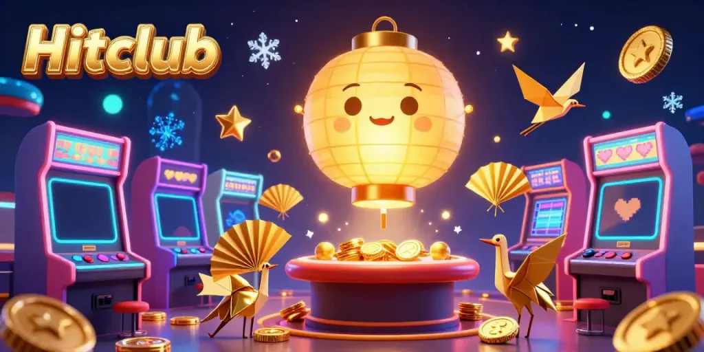 Engage in thrilling wins at Hitclub's lively casino with colorful 3D arcade machines and vibrant characters.