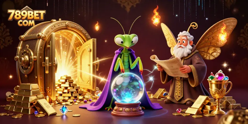 Bet on your luck with 789BET COM as the mystical fortune teller reveals winning strategies and treasures in this vibrant casino scene.