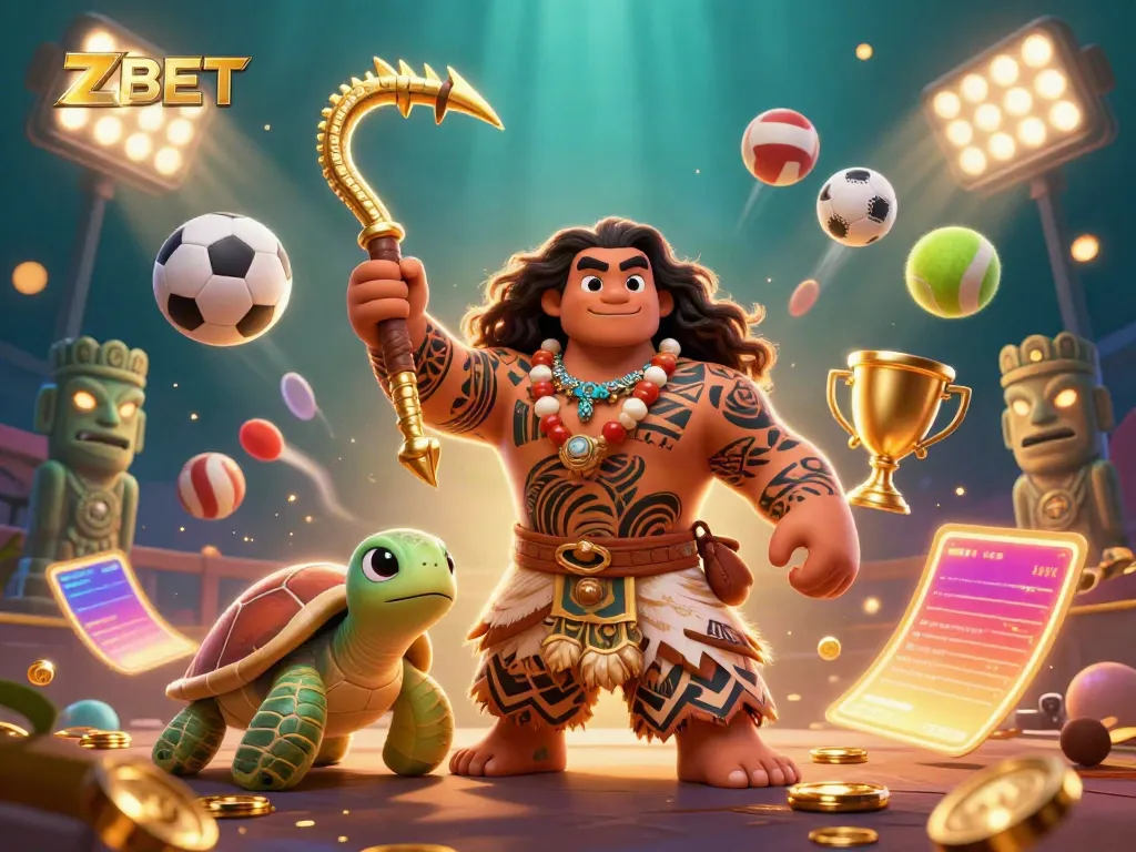 ZBET highlights thrilling sports betting with dynamic 3D characters, gaming elements, and vibrant casino energy.