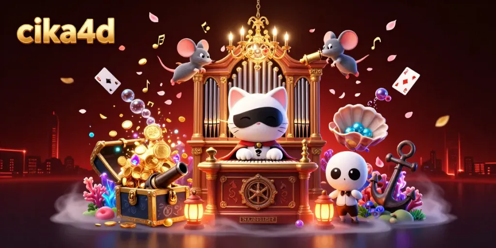 Engage with cika4d as the phantom cat and mouse acrobat enchant a vibrant casino scene.