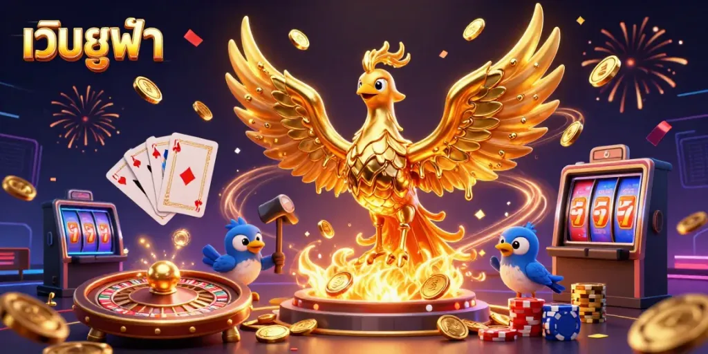 Experience thrilling gameplay at เว็บยูฟ่า with vibrant casino elements and golden treasures.