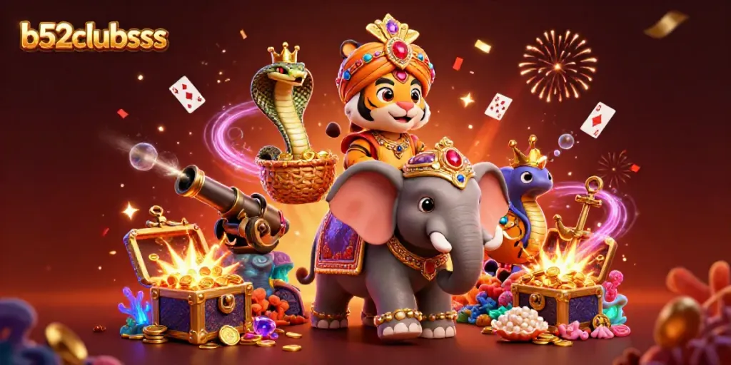 Immerse in the world of b52clubsss with vibrant gaming characters and casino elements