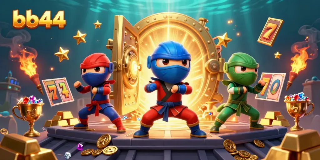 Experience the thrilling world of bb44 with chameleon ninjas and sparkling casino treasures.