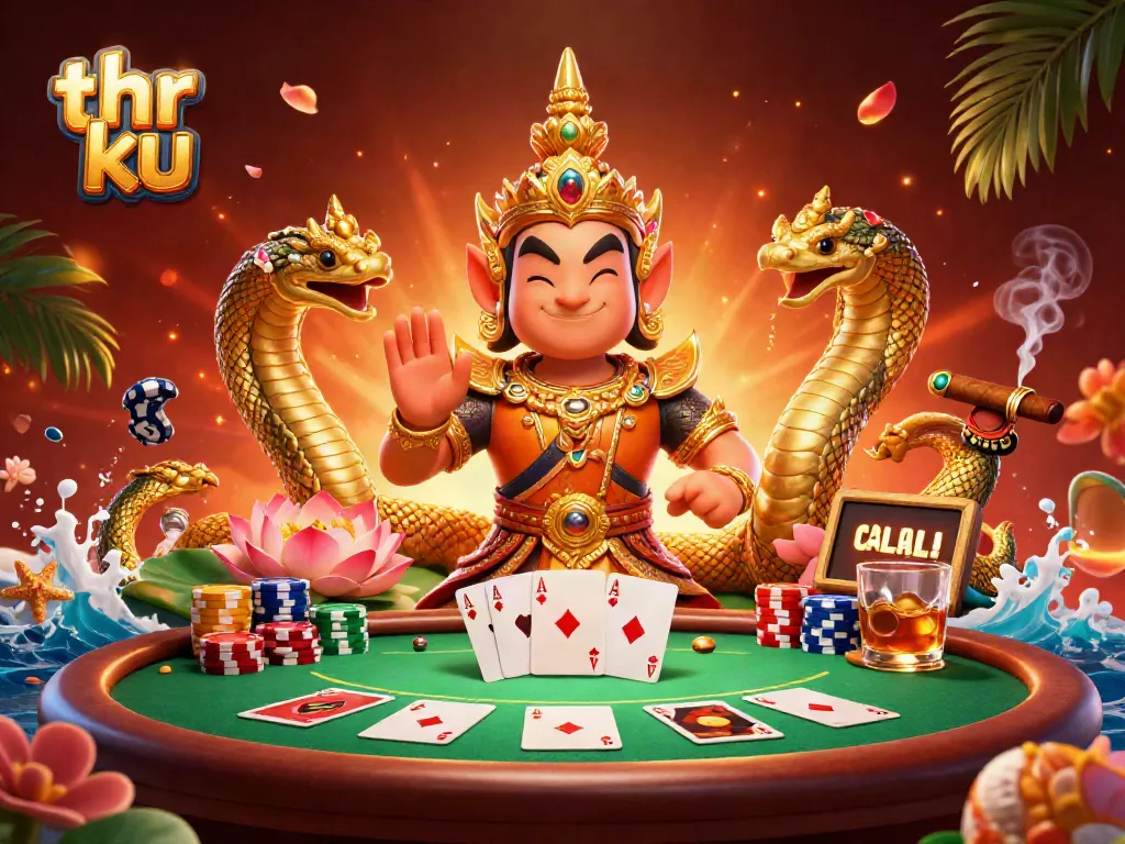 Engage with thrilling poker action at thr ku featuring vibrant characters and rich casino elements.