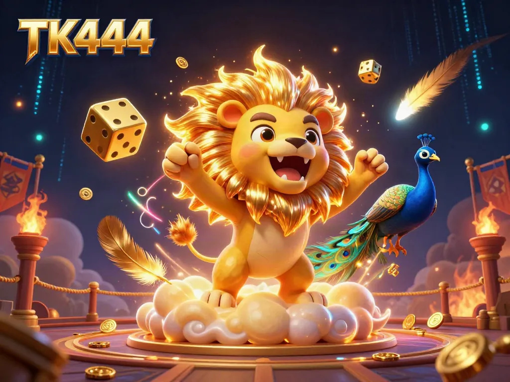 Experience the exciting world of TK444 casino with vibrant visuals of gambling delights.